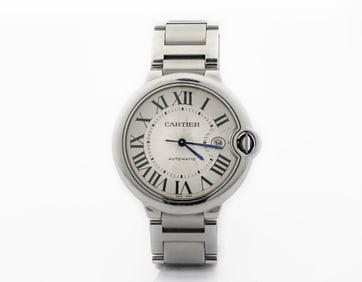 CARTIER BALLON 3001 BLEU AUTOMATIC STAINLESS STEEL 42MM WATCH