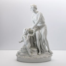 MEISSEN BISQUE PARIAN MOTHER AND CHILD STATUE