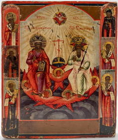 19 CENTURY RUSSIAN ICON - THE NEW TESTAMENT TRINITY (1 of 5)