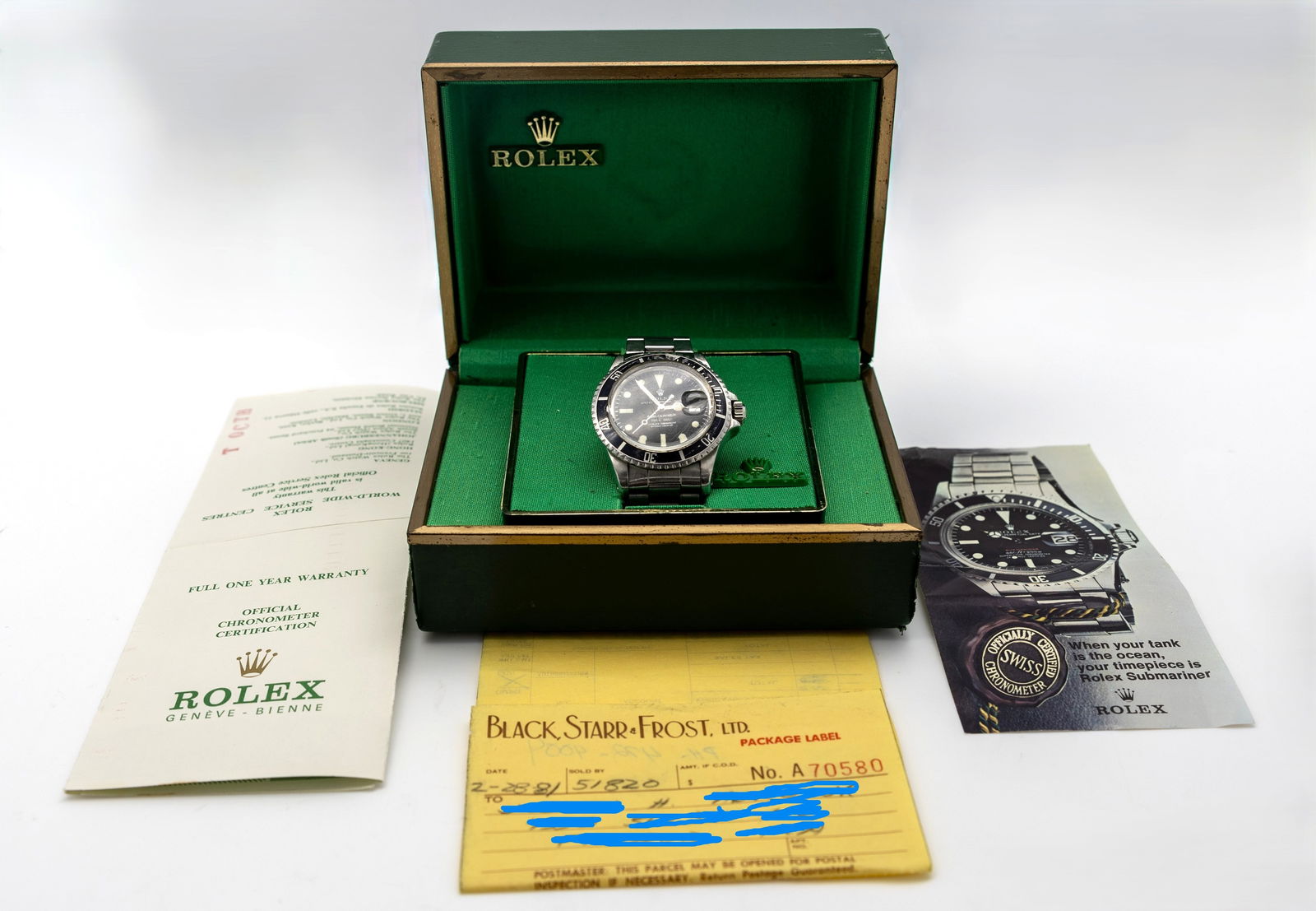 VINTAGE ROLEX SUBMARINER DATE 1680 WATCH /  BOX , PAPERS AND RECEIPT (1 of 10)