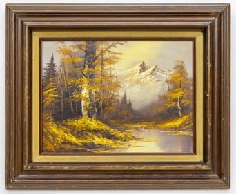 J. Aulaire O/C Painting 1979 Winter Scene