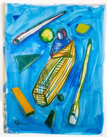 Cuban Artist Kcho O/C Painting, COA Included