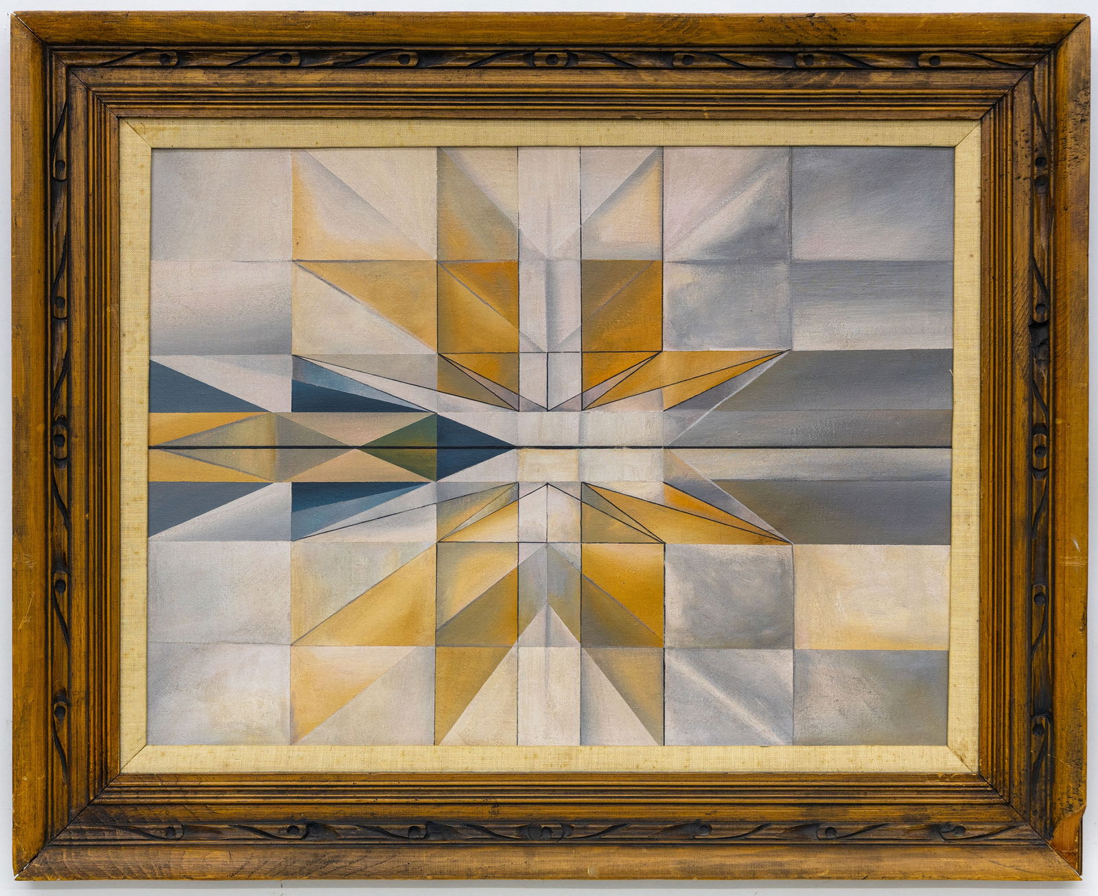 Hedda Sterne Acrylic Pastel on Canvas Painting 1990. Appraisal Included: Artist, Year, Title: Hedda Sterne (1910-2011), Untitled Geometric Abstraction, 1990 Origin: United States / Romania Medium: Acrylic and pastel on canvas Dimensions: