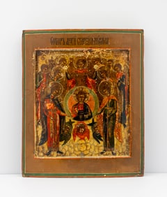 19th Century Russian Icon - The Holy Chief-Commander Michael and the Other Bodiless Powers