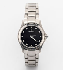 Movado Masino Watch 84 E4 1849 12 Diamonds Dial