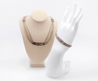 Vintage Sterling Silver 925 Bracelet and Necklace Multistrand Set