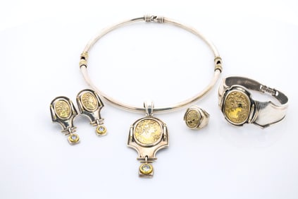 Classical Silver Roman-Inspired Set of 5 Pieces