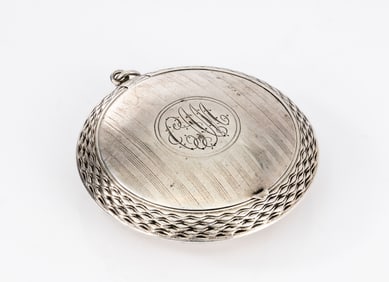 Antique Sterling Silver Round Case