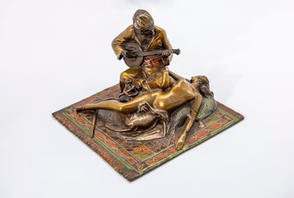 Attributed to Franz Bergman (Austrian, 1861-1936) Reclining Nude Sculpture