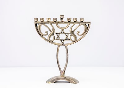 Silver Hanukkah Menorah