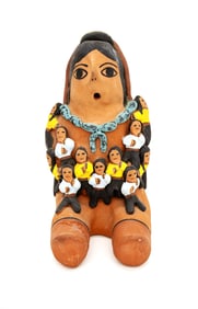 Navajo Native American Pottery Storyteller Figurine