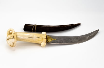 Damascus Antique Persian Dagger with Sheep Bone Handle