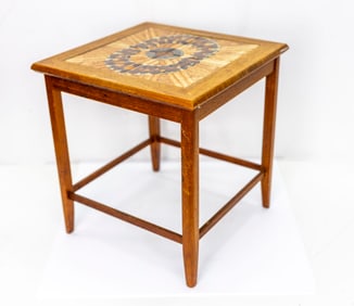 Danish Modern Mobelfabrikken Toften Tile-Top Nesting Table, Denmark, 1960s