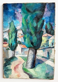 Robert Falk (Russian 1886-1958) Landscape with Pyramidal Poplars with Expertise