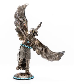 Navajo Sterling Silver Kachina Dancer Sculpture by Wilford Begay Navajo-Dine