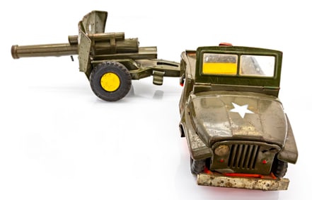Vintage Toy Army Jeep, 1950s