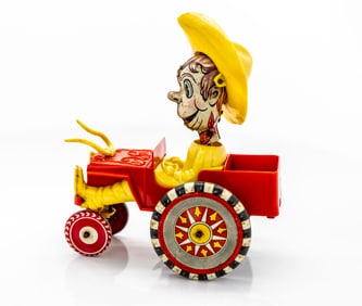 Vintage Marx Wind-Up Tin Toy Sheriff Sam Crazy Car