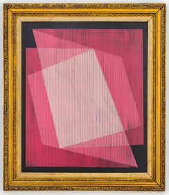 Attr to Julian Stanczak (Poland-American 1928–2017) Acrylic on Board Abstract painting