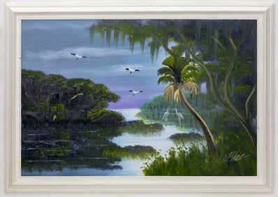 Al Black Florida Highwaymen O/B Painting Florida Landscape