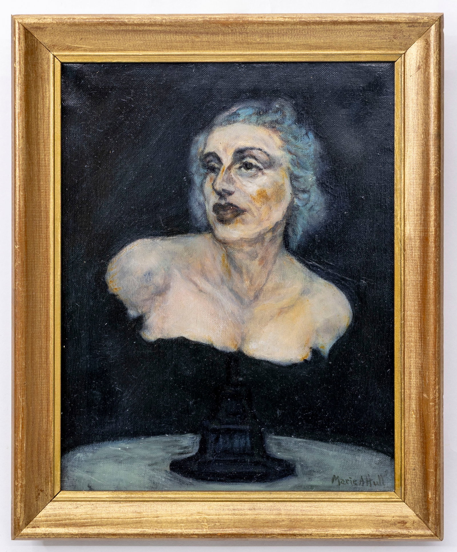 Marie A. Hull, Bust Portrait O/C: Artist, Year, Title: Marie A. Hull, Untitled bust portrait Origin: USA Medium: Oil on Canvas Dimensions: