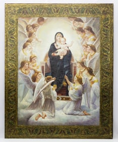 Maria I , Madonna and Child Enthroned with Angels Painting O/C