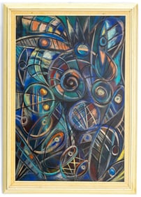 Carlos Alfonzo 1987, Cuban Artist, O/C Abstract Painting