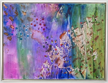 William Castellon Mixed Media On Canvas Painting. Signed
