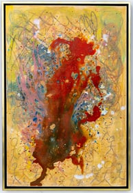 William Castellon Mixed Media On Canvas Painting. Signed