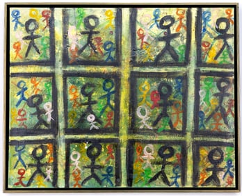 William Castellon Mixed Media On Canvas Painting. Signed