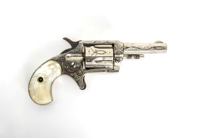 RARE Red Jacket No. 3 .22 Caliber Pocket Revolver by The Lee Arms Co. Nickel Finish, Pearl Grips