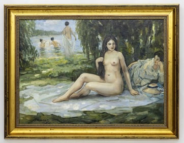 Signed Manet ? French European Painting Oil on Canvas