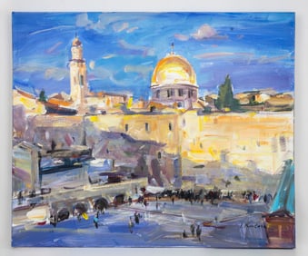 Igor Korotash (Ukraine-American, b. 1957) Wailing Wall #1, Oil on Canvas Painting