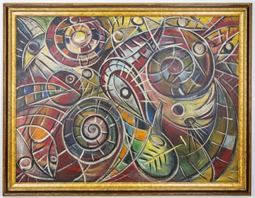 Carlos Alfonzo 1987, Cuban Artist, Oil on Canvas Abstract Painting