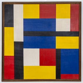 Attr to Guido Molinari (Canadian, 1933-2004 ) Geometric Composition Acrylic on Canvas