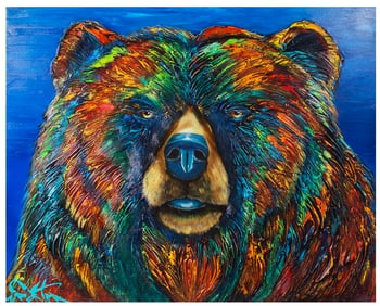 Brian Porter Canadian Artist, Brown Bear Mixed Media on Canvas