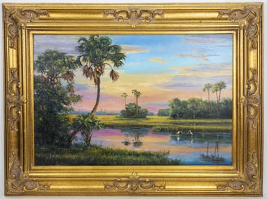 Florida Landscape, Oil on Canvas Painting