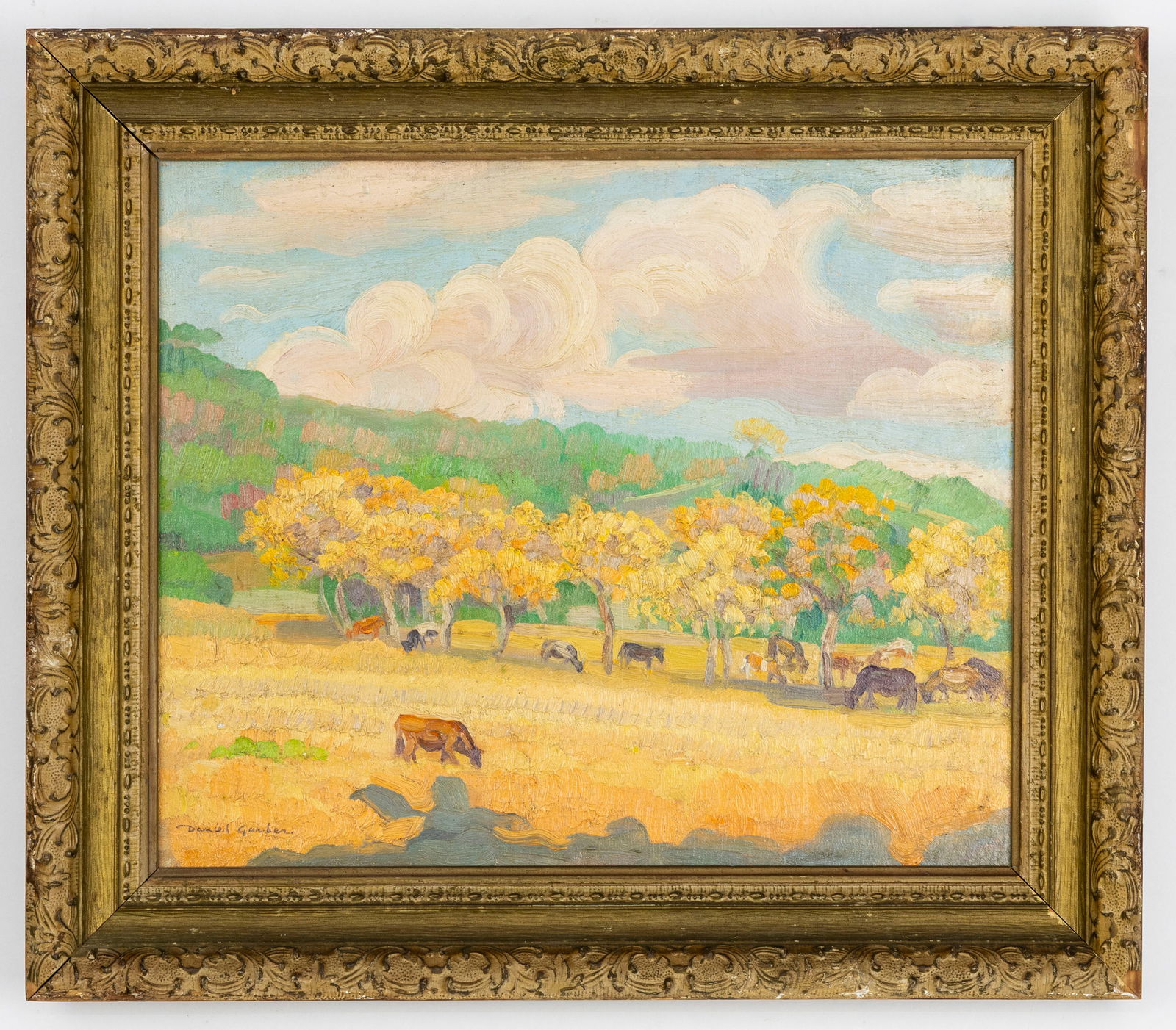 Daniel Garber (1880-1958) Idyllic Pennsylvania Landscape with Grazing Cattle (1 of 4)