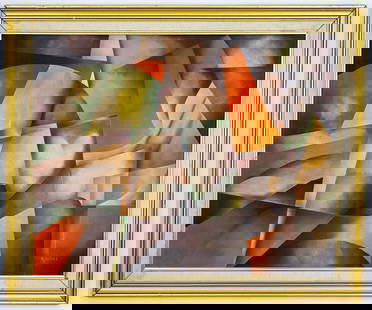 Rudolf Jahns (1896-1983) Abstract Painting, Oil on Canvas, Appraisal Document Included: Artist, Year, Title: Rudolf Jahns (1896-1983), Untitled Abstract Composition Origin: Germany
