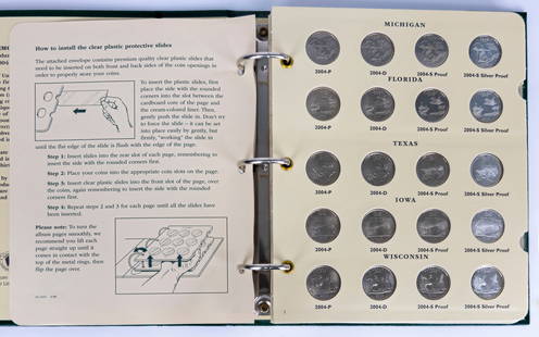 Littleton 50 State Commemorative Quarters Coin Album (2004-2008): Title: Littleton 50 State Commemorative Quarters Coin Album (2004-2008)Description: A collector's coin album by littleton designed for the Second Volume 50 State Commemorative Quarters series issued b