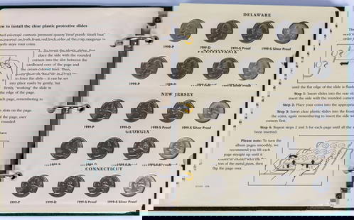 Littleton 50 State Commemorative Quarters Coin Album (1999-2003): Title: Littleton 50 State Commemorative Quarters Coin Album (1999-2003)Description: A collector's coin album by littleton designed for the 50 State Commemorative Quarters series issued by the U.S Mint