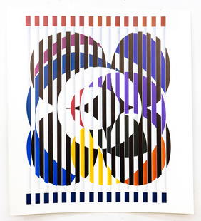 Yaacov Agam (Israeli, b.1928) Birth of a Flag, Serigraph on paper: Artist, Title: Yaacov Agam (Israeli, b. 1928), Optical Composition Medium: Serigraph on paper Edition: 9/200 (signed and numbered in pencil) Signature: Hand-sign
