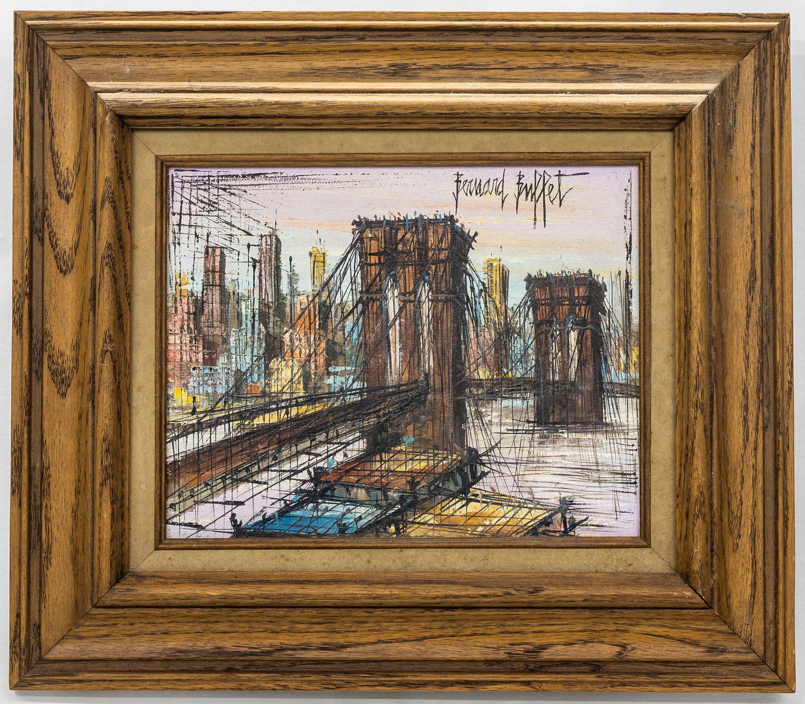 Bernard Buffet (1928 1999) Brooklyn Bridge Litho Dated 1958