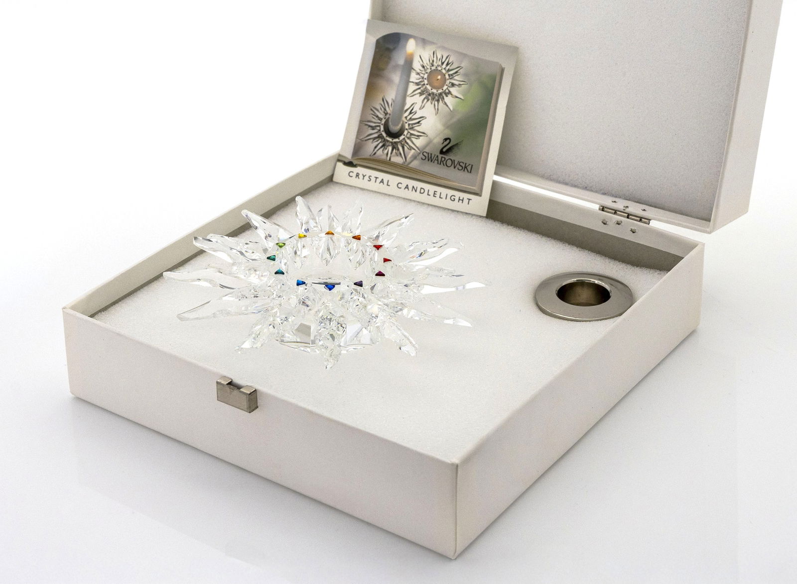 Swarovski Silver "Crystal Candlelight" Candle Holder with Box (1 of 7)