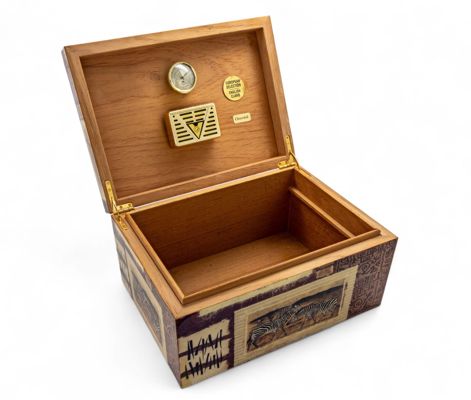 Wooden humidor box featuring a reproduction print of Ann Walker (1 of 7)