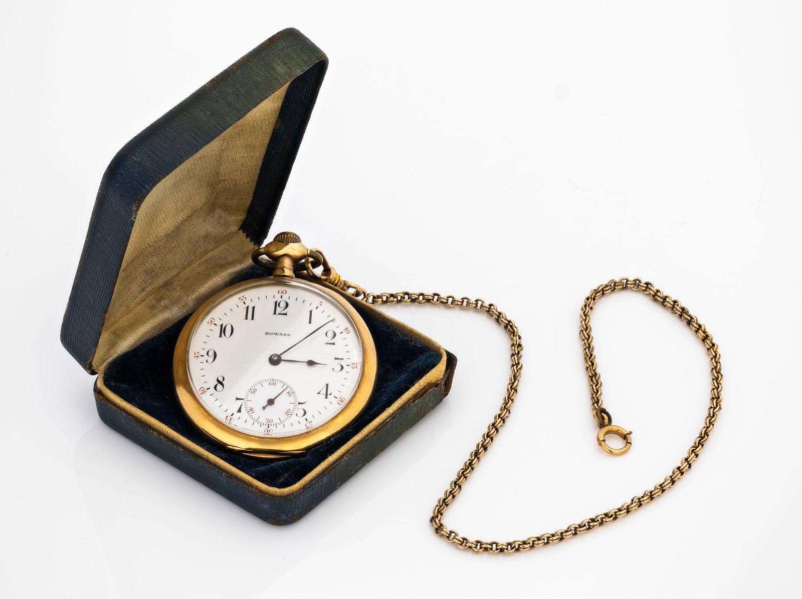 E. Howard Watch Co. Boston Gold-Filled Pocket Watch with Chain and Box (1 of 6)