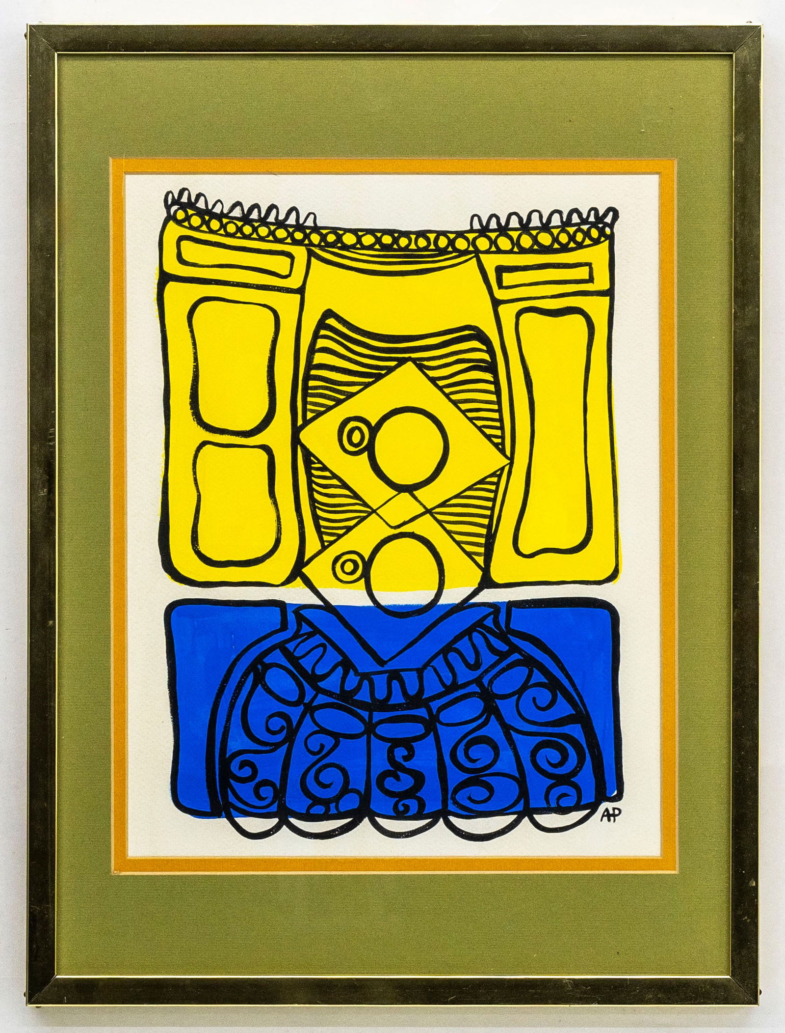 Amelia Pelaez (Cuban, 1896-1968), Abstract Composition, Gouache on Paper: Artist, Year, Title: Amelia Peláez (Cuban, 1896–1968), Abstract Composition, ca. 1950s–60sOrigin: CubaMedium: Gouache on paperDimensions: 15 x 20 in. framed, 14