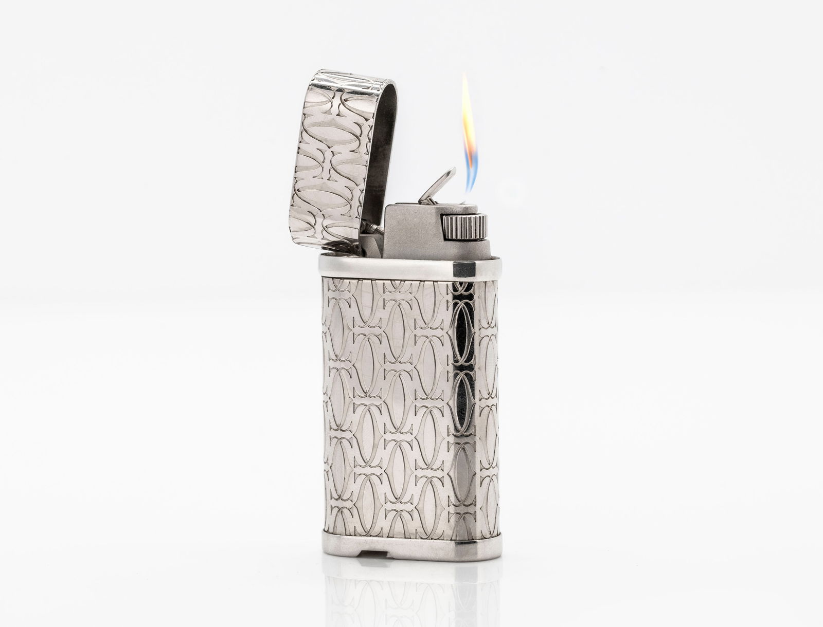 Cartier Double C Logo Silver-Tone Butane Lighter (1 of 7)