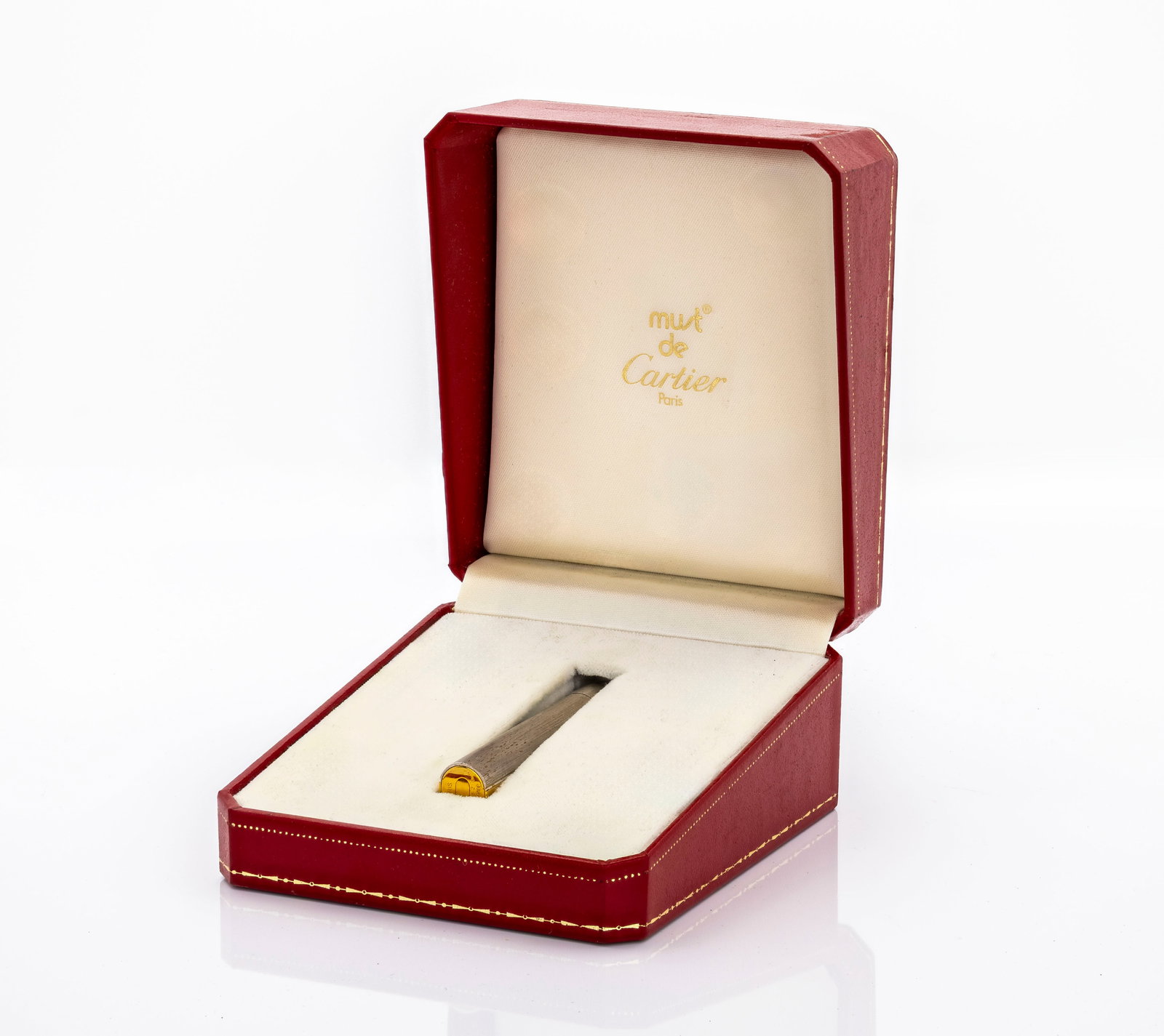 Cartier "Must de Cartier" Santos-Style Silver and Gold-Plated Lighter (1 of 6)