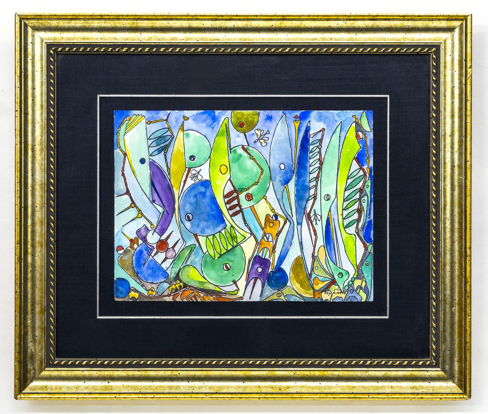 Jose Maria Mijares (Cuban-American, 1921-2004), Abstract Composition, Watercolor and ink on paper (1 of 4)