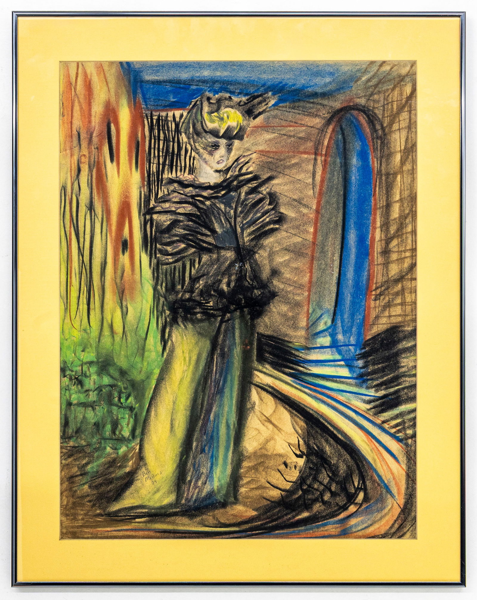 Ben Medina (American), Abstract Figure in Interior, 1979, Mixed media on paper (1 of 4)